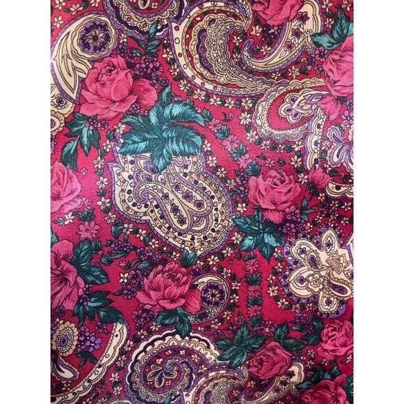 Kathryn Satin Floral Nightgown L Pink Paisley Vtg Boho Western Retro 80s - Picture 12 of 16
